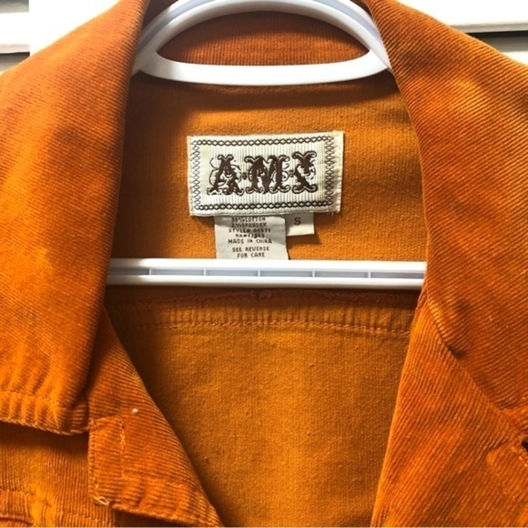 ORANGE corduroy stretchy jacket size small - Picture 2 of 10